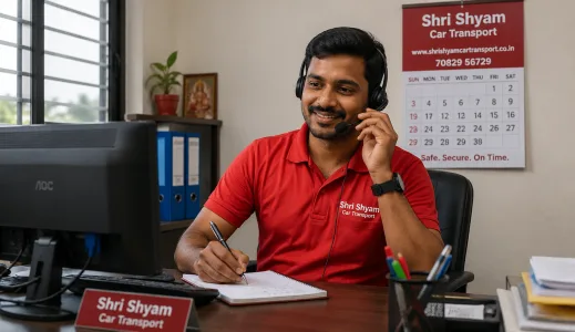 Customer support executive assisting a call | Shri Shyam Car Transport