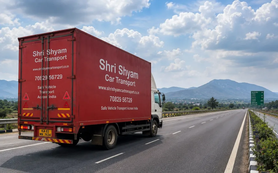 Insured car carrier truck in transit across India | Shri Shyam Car Transport